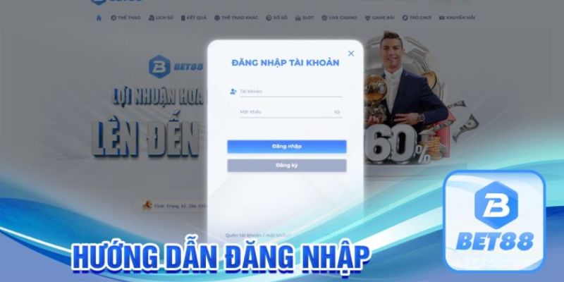 Thao tác đăng nhập vào Thể Thao BET88